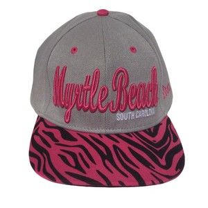 Myrtle Beach SC Womens Hat baseball cap Adjustable-Snapback Gray/Pink